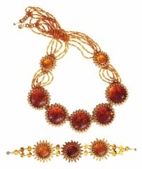 Янтарное колье-бусы «Мираж»