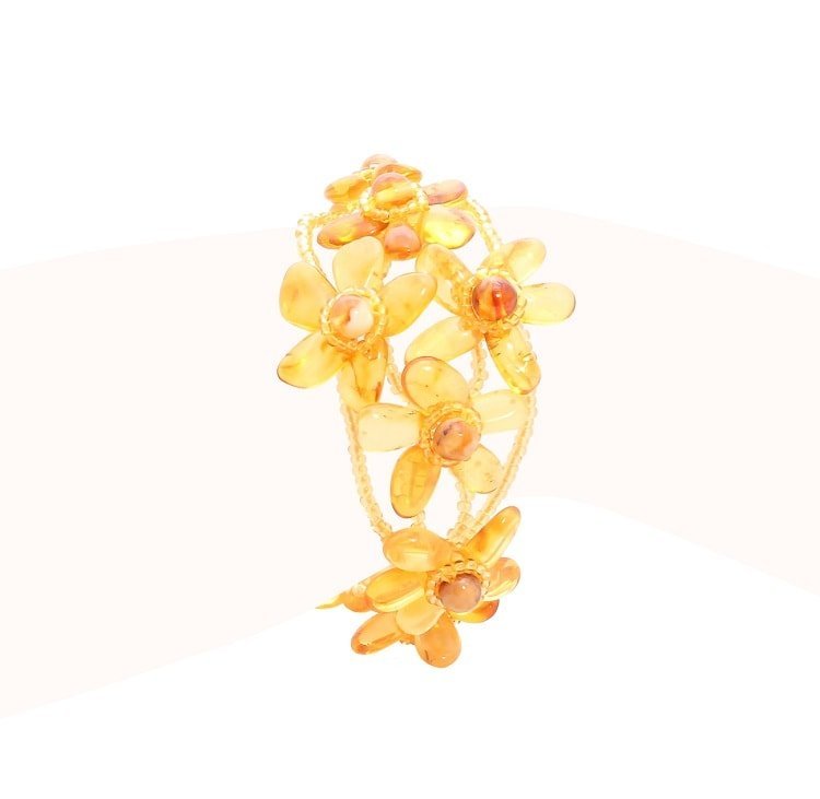 Браслет из янтаря «Солнечные цветы»