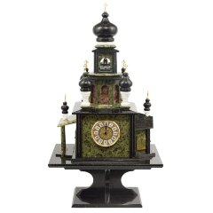 Настольные часы «Храм» из камня змеевик