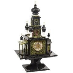 Настольные часы «Храм» из камня змеевик