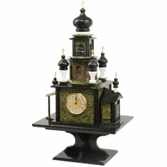 Настольные часы «Храм» из камня змеевик