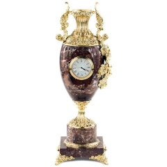 Ваза с часами «Виноград» из камня (креноид)