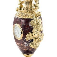 Ваза с часами «Виноград» из камня (креноид)