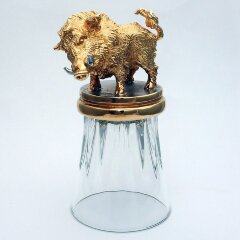 Позолоченная стопка перевёртыш «Кабан»