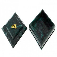 Каменная шкатулка из змеевика «Ромб» для украшений