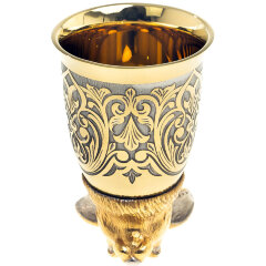 Позолоченная стопка перевёртыш «Заяц» в подарочном футляре