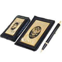 Подарочный набор «Документы» (кожаная обложка паспорта, визитница, ручка)