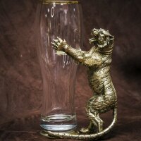 Украшенный бокал для пива «Тигр» с объёмной фигуркой