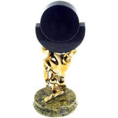 Настольные часы «Атлант» на камне (змеевик) в подарок спортсмену