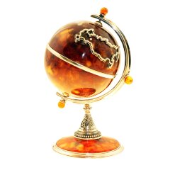 Настольный «Глобус» из янтаря для рабочего кабинета