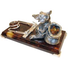 Настольная визитница «Крыс хозяин» (янтарь)