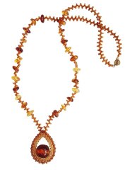 Янтарное колье-кулон «Огонек»