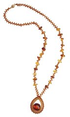 Янтарное колье-кулон «Огонек»