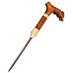 Подарочная трость «Волк» с клинком из дамасской стали