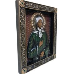 Большая резная икона «Ксения Петербургская» с кристаллами Swarovski