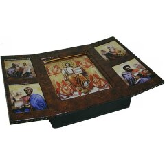 Подарочная книга «Евангелие» в кожаном в футляре триптих