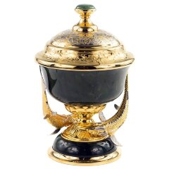 Икорница из нефрита «Стерлядки»