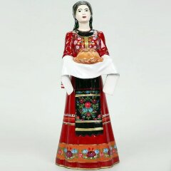 Сувенирная статуэтка «Казачка с караваем» из искусственного камня