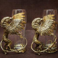Украшенный бокал для пива «Грифон» с объёмной фигуркой