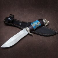 Сувенирный нож «Лев» с рукоятью из карельской берёзы