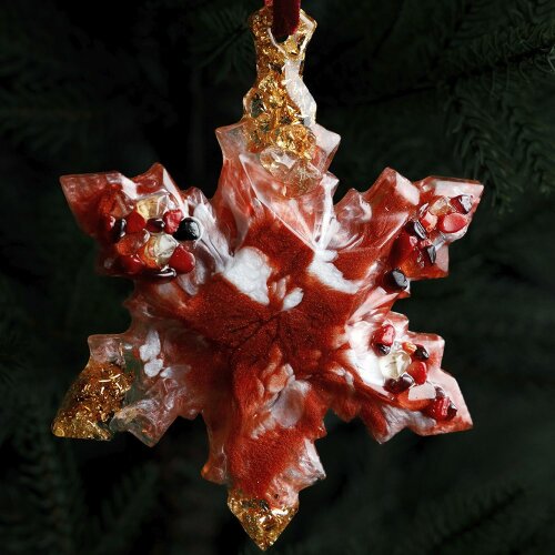 Подарочный набор из 3-х ёлочных игрушек «Рождество» (коралл) в подарок к новому