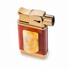 Подарочная зажигалка «Тайга» с янтарём