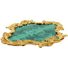 Малахитовый поднос «MALACHITE» с художественным декором