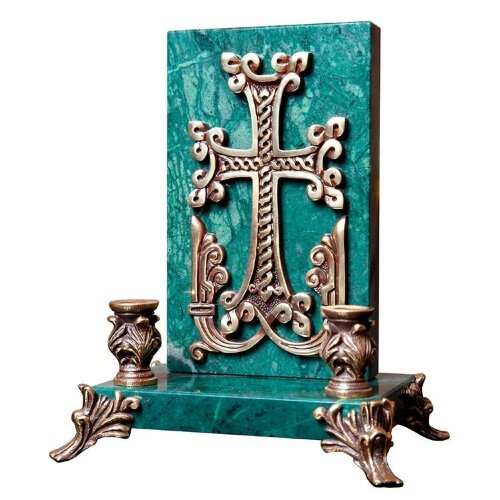 Крест «Хачкар» на камне (подсвечник)