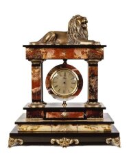 Каминные часы «Лев» из яшмы