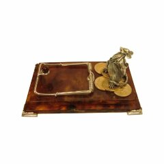 Настольная визитница «Крыса магнат» (янтарь)