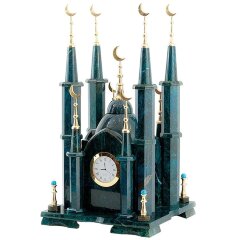 Сувенирный макет «Мусульманская мечеть» из зелёного камня змеевик