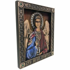 Большая резная икона «Ангел Хранитель» с кристаллами Swarovski