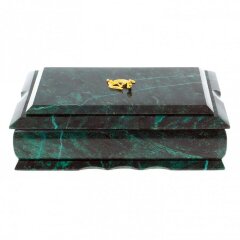 Прямоугольная шкатулка из змеевика «Малахитница» для украшений