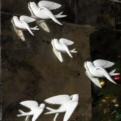 3D фигурки для декора стен «Ласточки» белого цвета (8 шт)