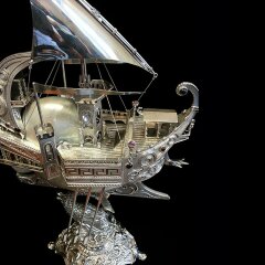 Серебряный корабль ручной работы «Морской дворец» из морской раковины NAUTILUS