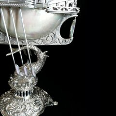 Серебряный корабль ручной работы «Морской дворец» из морской раковины NAUTILUS