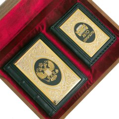 Подарочный набор «Автомобилист» (кожаная обложка автодокументов, ежедневник А6)