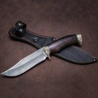 Сувенирный нож «Барсук» из дамасской стали с деревянной рукоятью (граб)