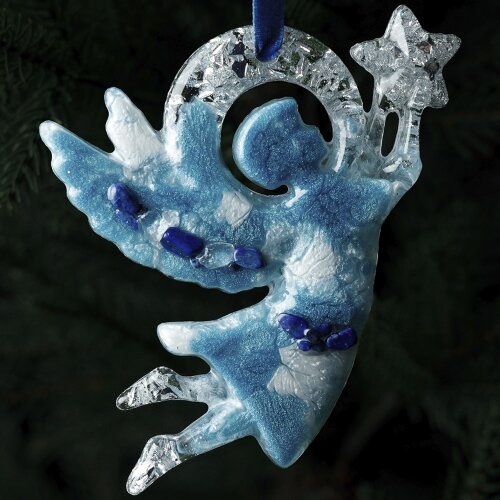 Подарочный набор из 3-х ёлочных игрушек «Рождество» (лазурит) в подарок к новому году