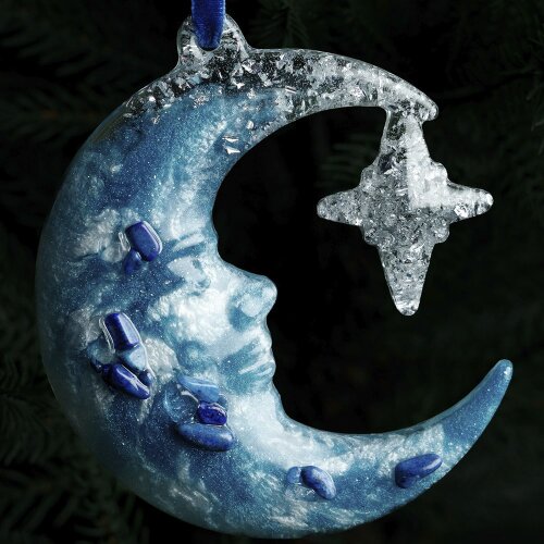 Подарочный набор из 3-х ёлочных игрушек «Рождество» (лазурит) в подарок к новому году