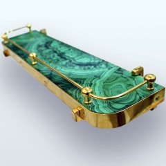 Настенная полка из камня малахит «MALACHITE» для стильного интерьера дома