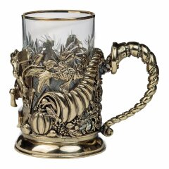 Бронзовый подстаканник «Рог изобилия»