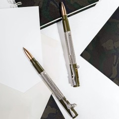 Ручка шариковая «Дробовик» (серебро) настоящему мужику на 23 февраля