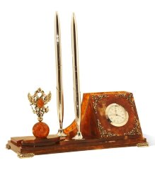 Настольный набор «Держава» из янтаря