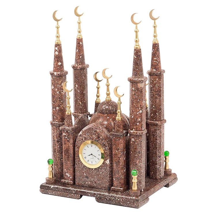Сувенирные часы «Мечеть» из камня креноид
