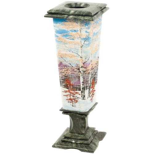 Настольная ваза «Зима» (змеевик)