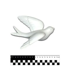 Белая фигурка для декора стен «Ласточка» (правая, 26 см)