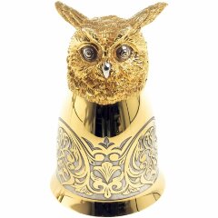 Позолоченная стопка перевёртыш «Филин» в подарочном футляре