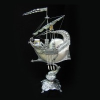 Серебряный корабль «Персидский дворец» из морской раковины NAUTILUS