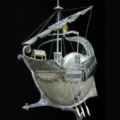 Серебряный корабль «Персидский дворец» из морской раковины NAUTILUS